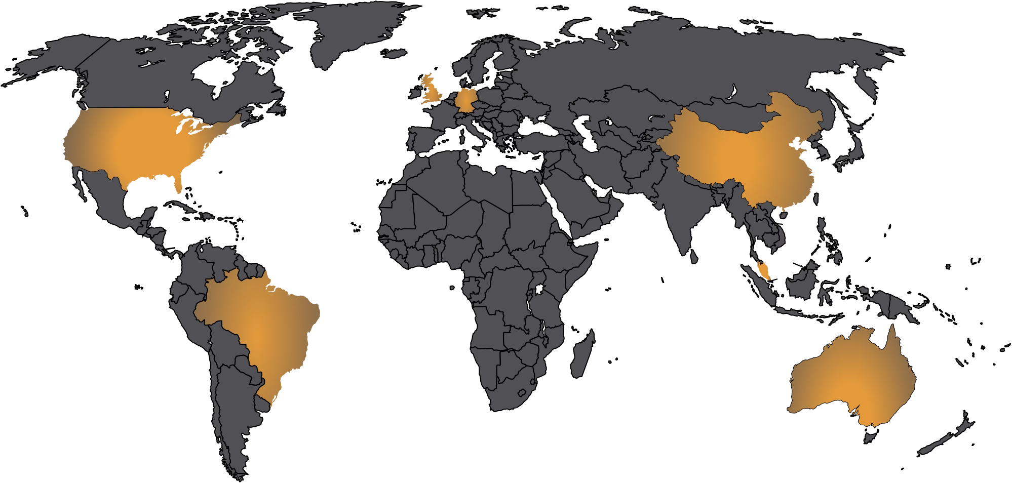 World map highlighting global spamtrap coverage across multiple regions